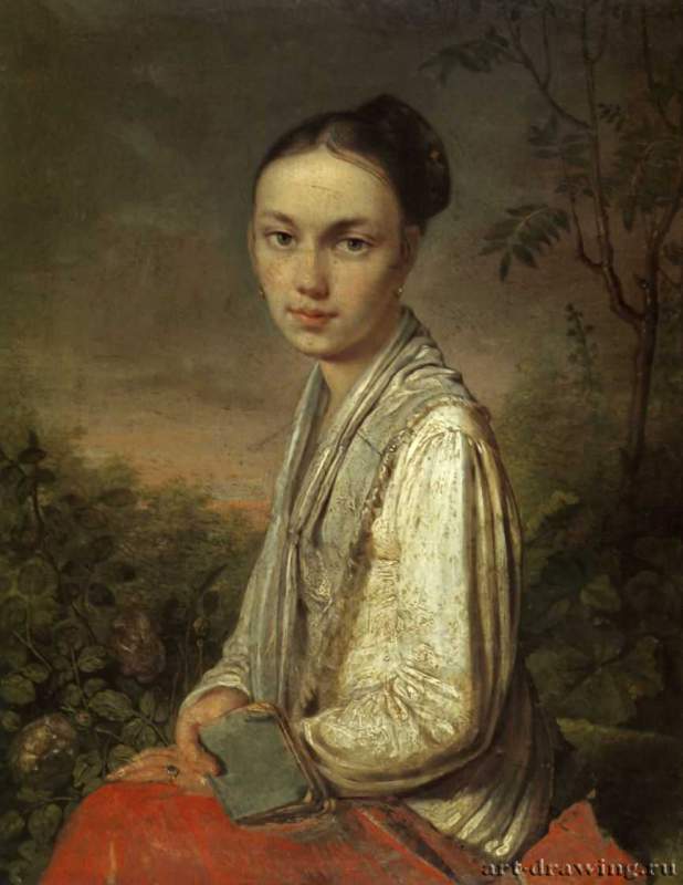 Портрет В. С. Путятиной, 1810 - 1820 г. - Холст, масло; 30 х 23,5 см. Государственная Третьяковская галерея. Москва. Россия.